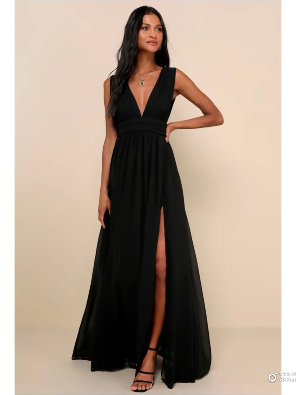 Lulus Small Heavenly Hues Black Maxi Dress NWOT Formal Party Wedding Bridesmaid